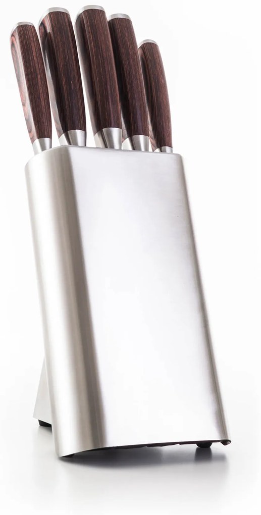 G21 Gourmet Steely 5 darabos késkészlet acél tartóval (60022164)