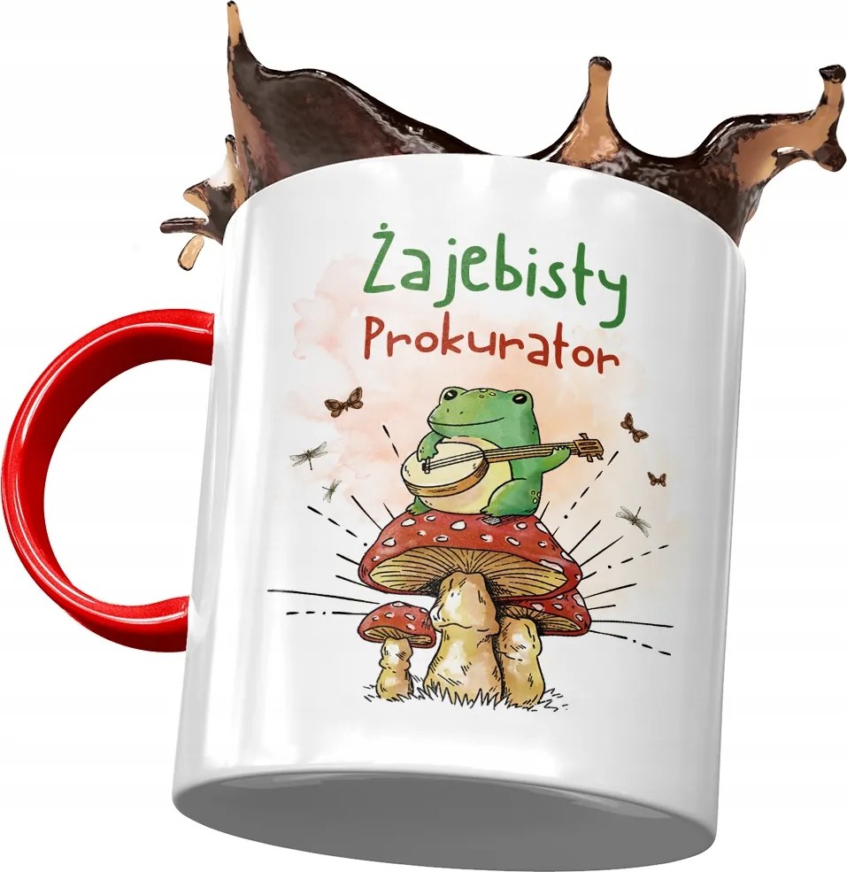 Piros Bögre Az Ügyésznek Békás Ajándék Nyomtatott Fotóval