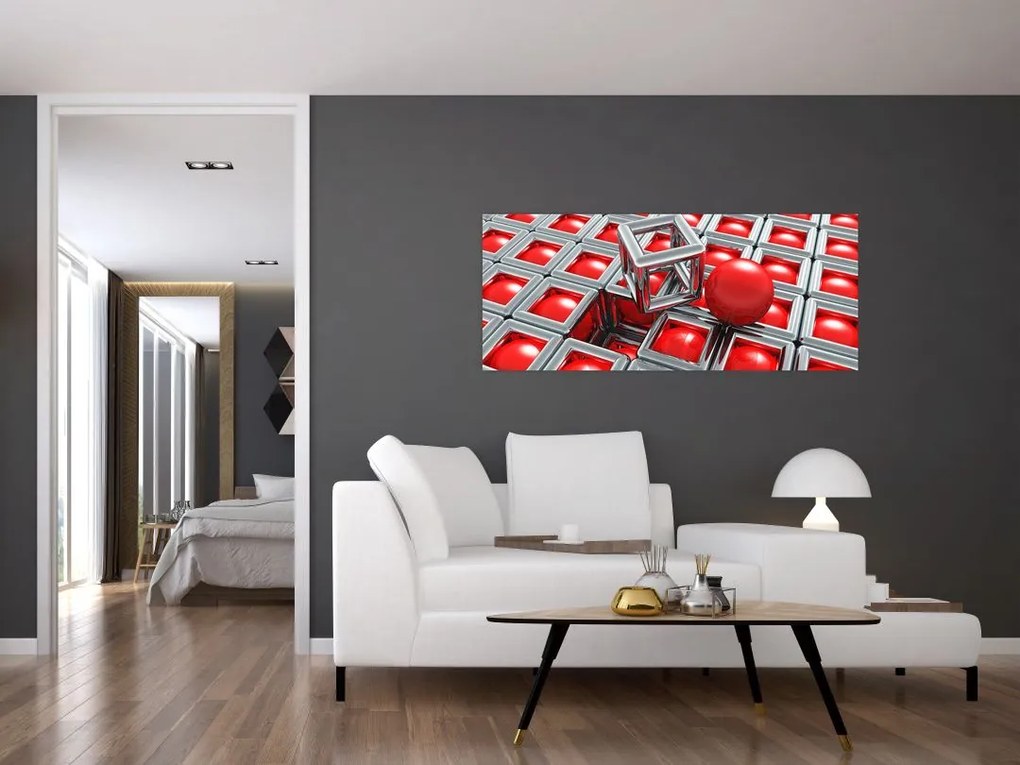 Kép - 3D fémes absztrakció (120x50 cm)