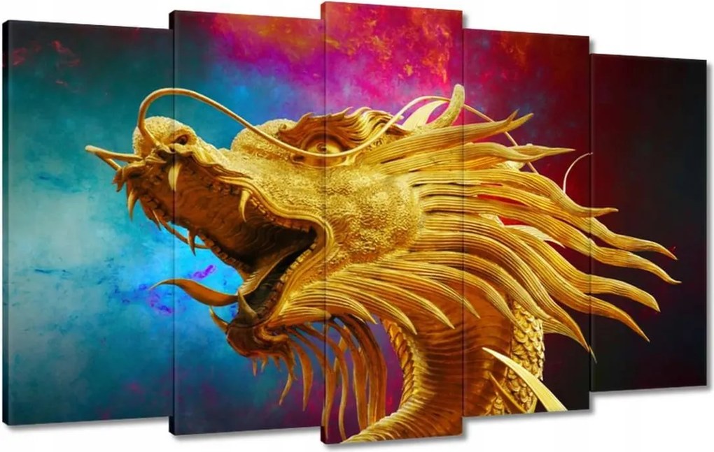 Vászonkép 100x60 Arany kínai sárkány