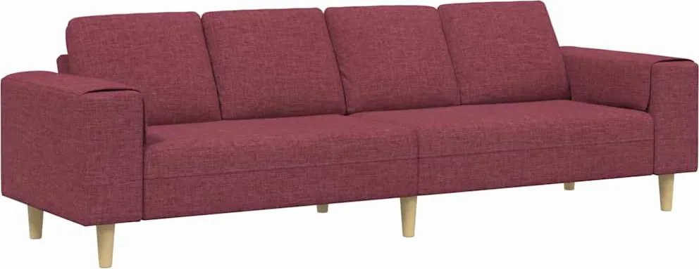 vidaXL Nappali Kanapé Bordó 250 x 77 x 76 cm Poliészter