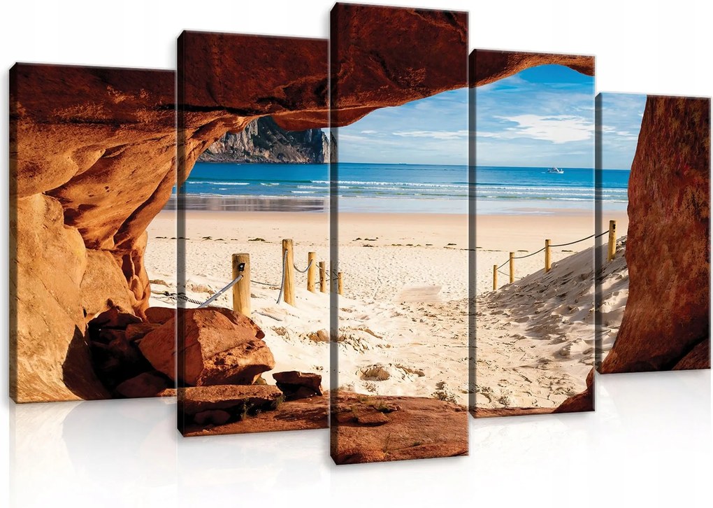 Vászonkép 100x60 Tengeri táj tengerpart sziklák tenger ég nyár nap természet