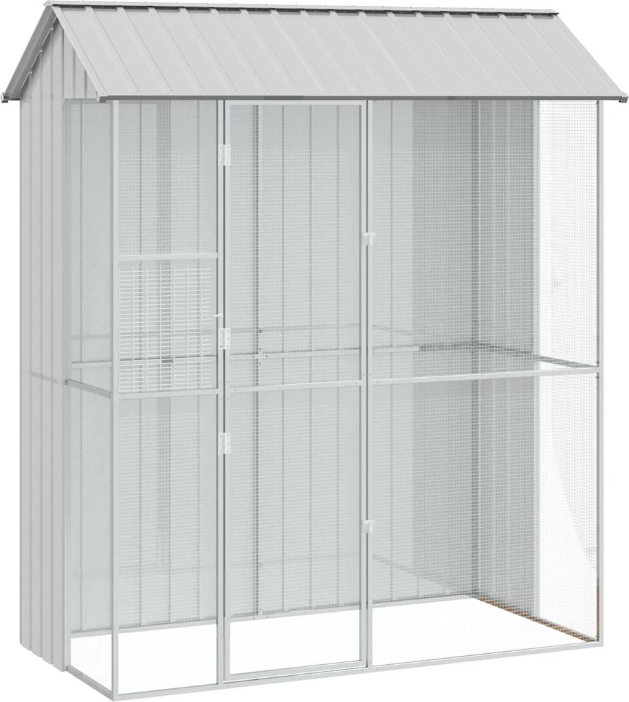 vidaXL Madár kalitka Szürke 215 x 110 x 247 cm Horganyzott acél