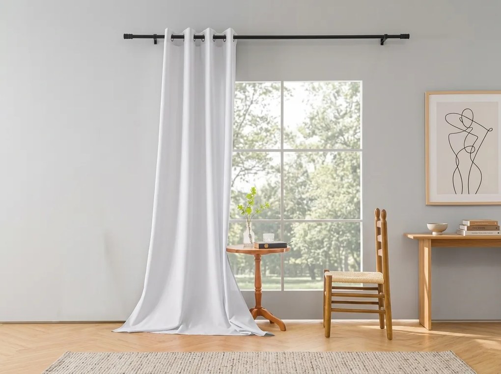 Függöny OXFORD LIGHT 140x250 cm, fehér Felfüggesztés: Hullámos sínszalag