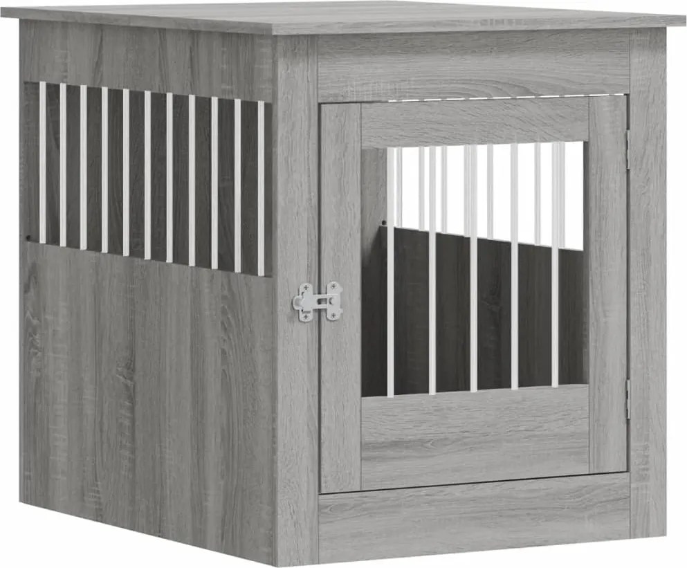 vidaXL szürke sonoma színű szerelt fa kutyaketrec 64,5 x 80 x 71 cm