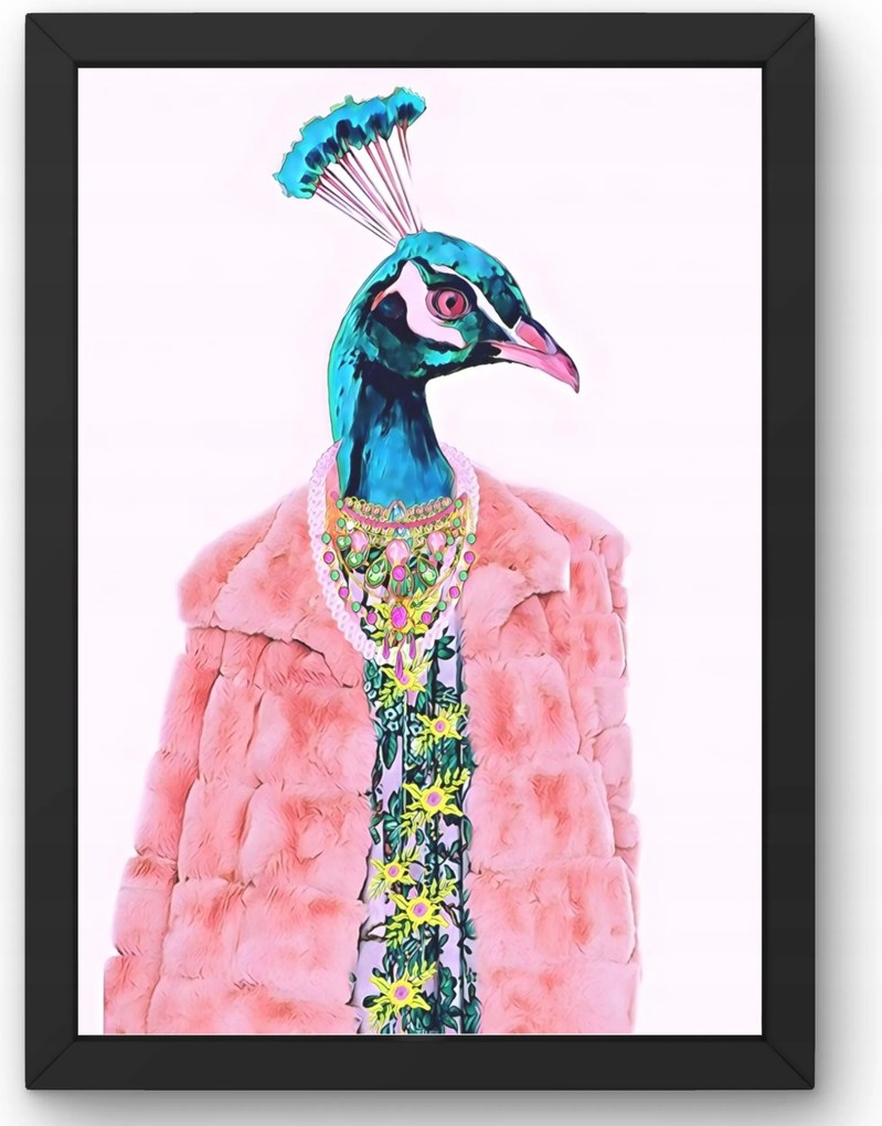 Stílusos páva poszter A4-es méret