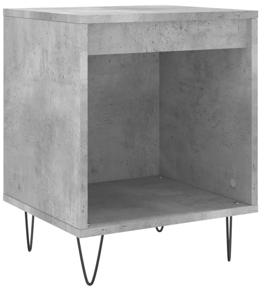 2 db betonszürke szerelt fa éjjeliszekrény 40 x 35 x 50 cm