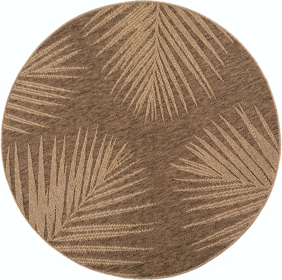 Barna kerek kültéri-beltéri szőnyeg ø 160 cm Timber 1403 – Ayyildiz Carpets