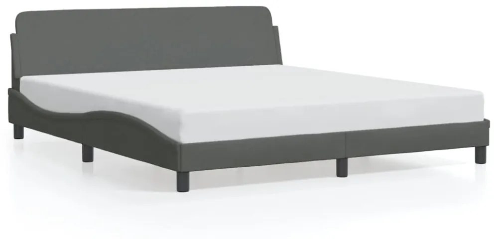 sötétszürke szövet ágykeret Dover 160 x 200 cm