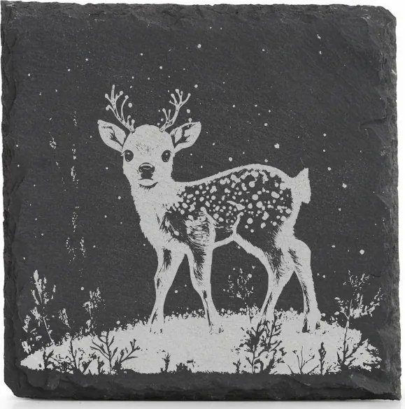 Kő alátét x4 dekoratív Szarvas az erdőben