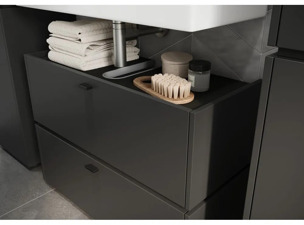 Antracitszürke mosdó alatti szekrény 80x59 cm Modesto – Germania