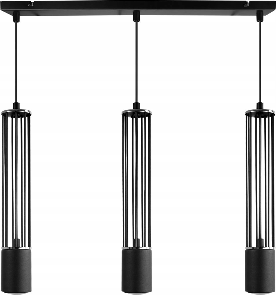 Led Mennyezeti Lámpa Lógó Fekete Csillár Hármas Cső Díszléc Az Asztal Felett