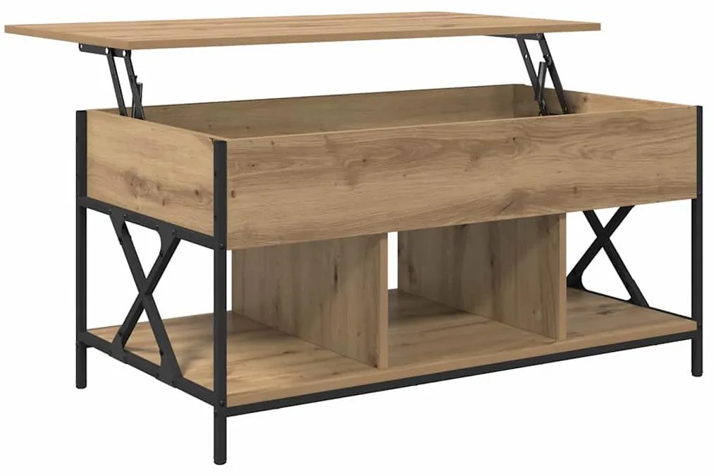 Dohányzóasztal kézműves tölgy 100 x 55 x 50 cm Faanyag