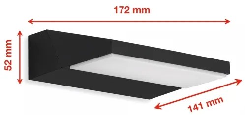 Telefunken - LED kültéri fali lámpa LED/10W/230V IP44 fekete
