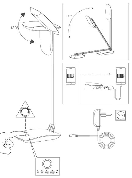 Eglo 95695 - LED Asztali lámpa CAJERO 1xLED/4,5W/12V/230V