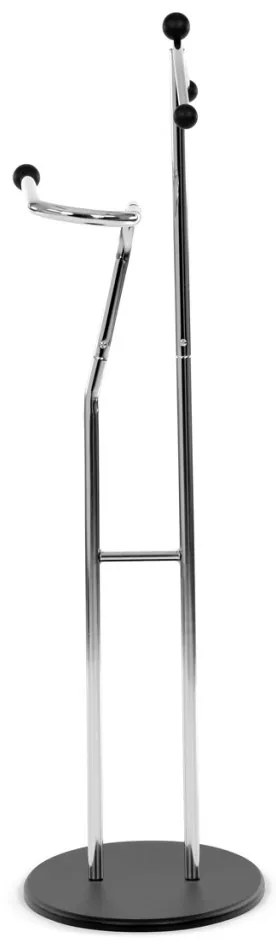 Němý sluha, výška 110 cm, masiv kaučukovník, černé moření, kov chrom