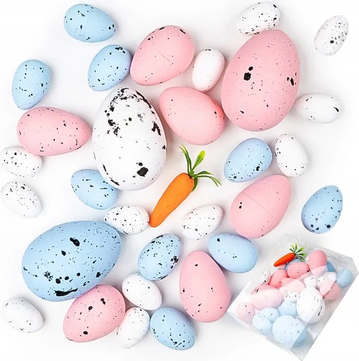 Tojás hungarocell pöttyös húsvéti tojás színes 2,5-6,5cm 30db