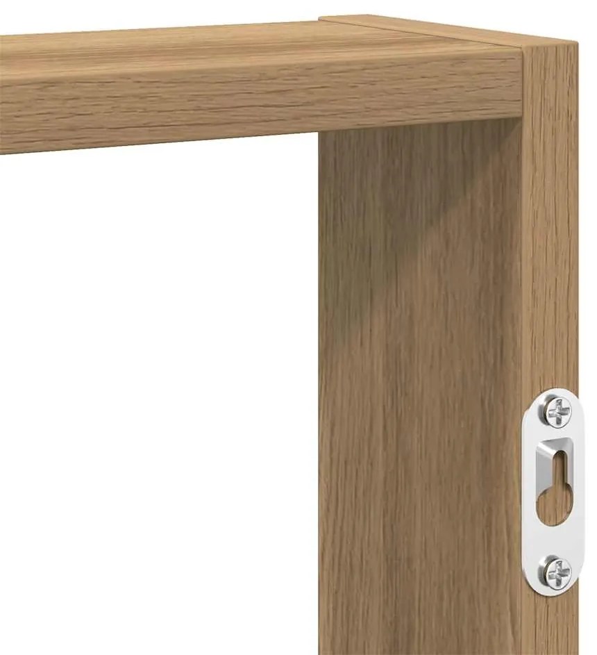 kézműves tölgy színű szerelt fa fali polc 43 x 9 x 60 cm