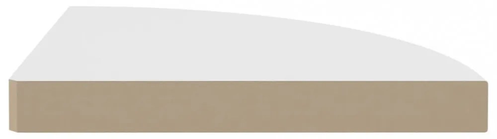 2 db fehér MDF lebegő sarokpolc 35 x 35 x 3,8 cm