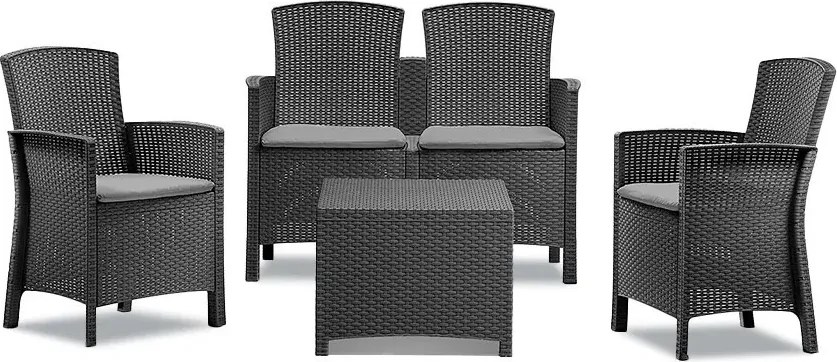 Lima 4 személyes kerti bútor garnitúra grafit