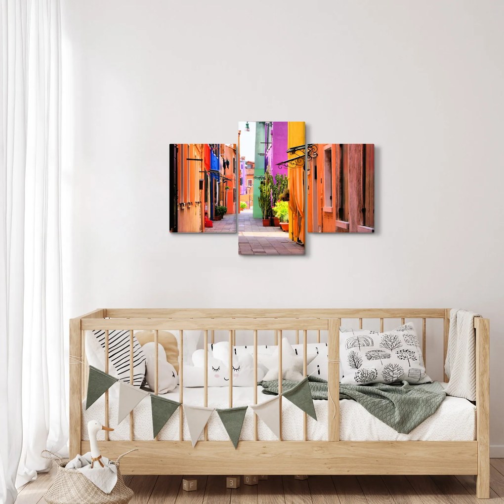 Színes olasz utca képe (90x60 cm)