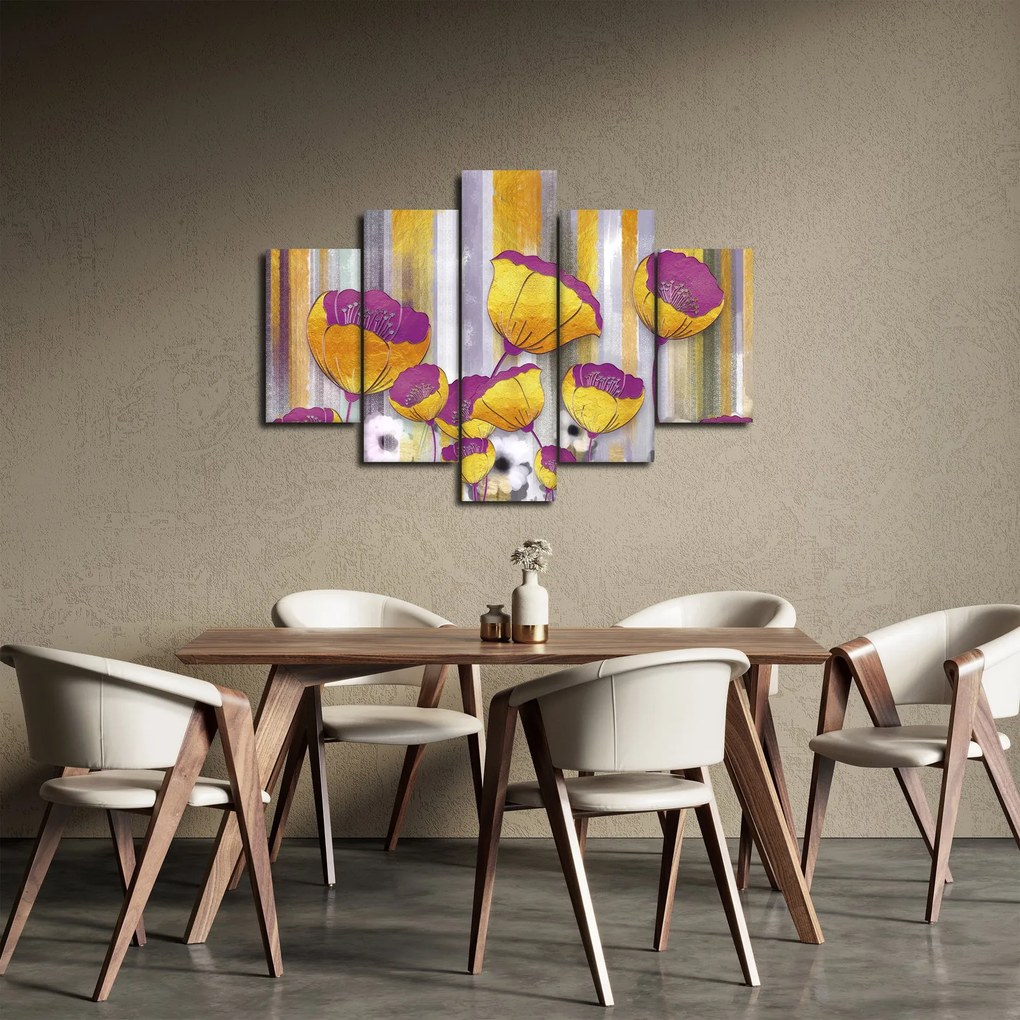 Kép - Virágok illusztrációja (150x105 cm)