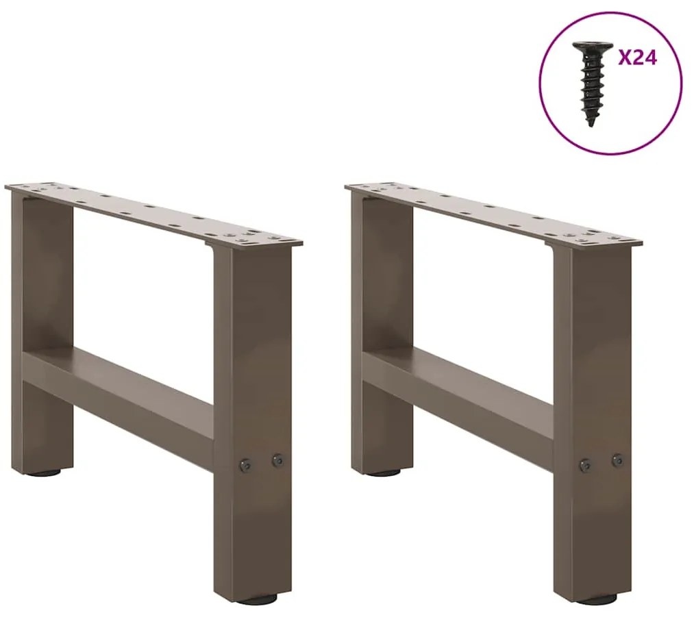 2 db natúr acél dohányzóasztal láb 50 x (30-31) cm acél