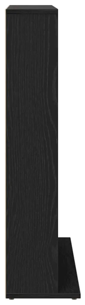 fekete tölgyszínű szerelt fa CD-szekrény 100,5x23x89,5 cm