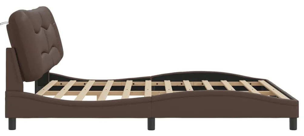 barna műbőr ágykeret matrac nélkül Hvar 180 x 200 cm