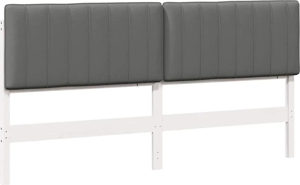 vidaXL Kárpitozott fejtámla fejtámlával Fehér és világosszürke 180 cm