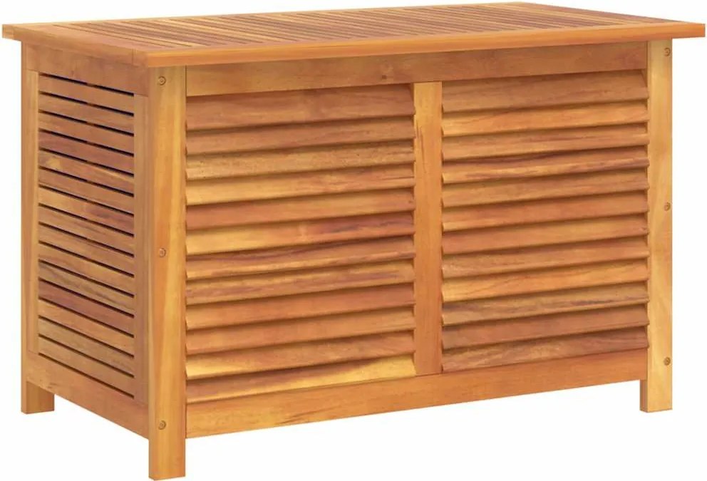 vidaXL tömör akácfa kerti tárolóláda zsaluval 90 x 50 x 56 cm