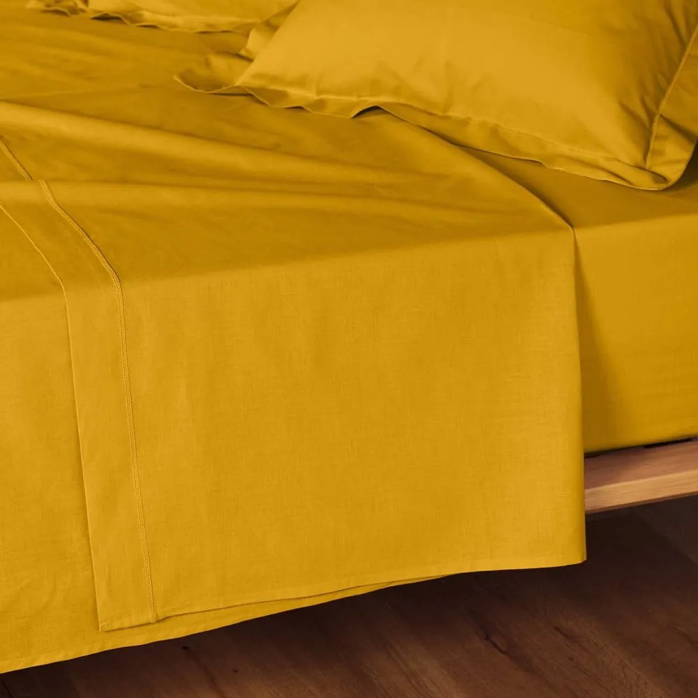 Sárga pamut lepedő 240x300 cm Lina – douceur d'intérieur