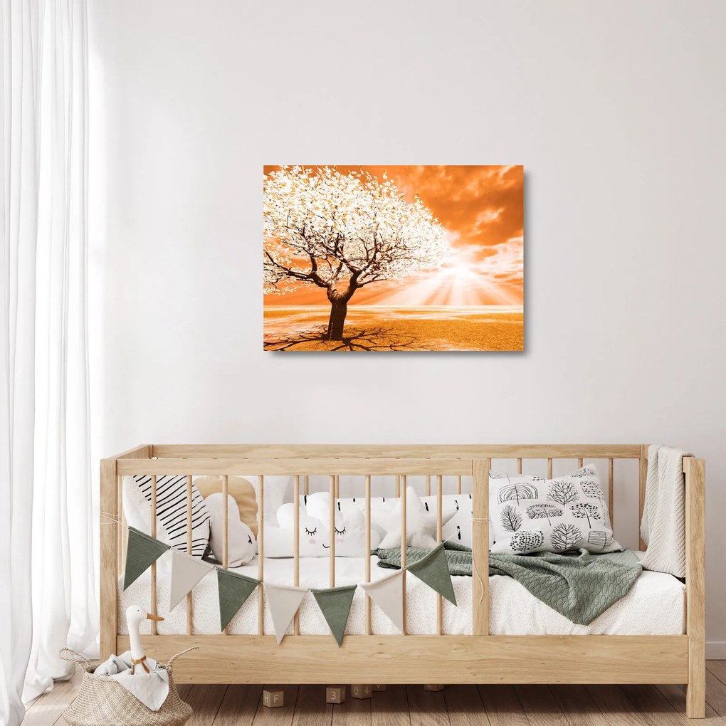 Narancssárga fa képe (üvegen) (70x50 cm)