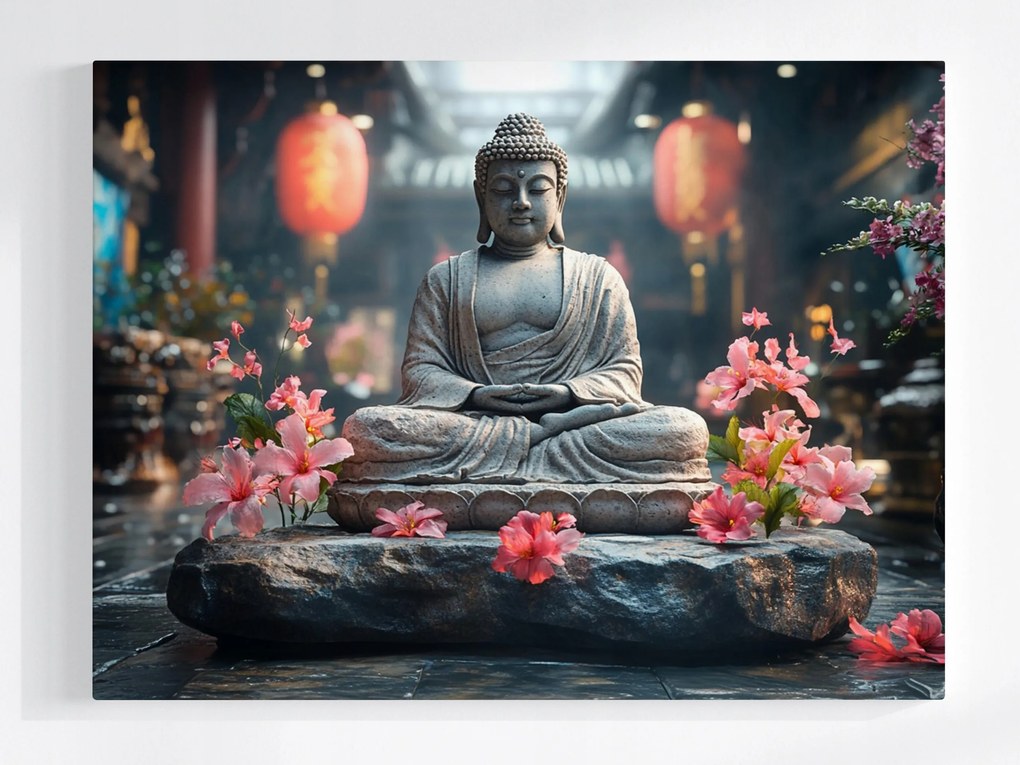 Poszter Vallás Buddhizmus Szobor Buddha Templom 80x60