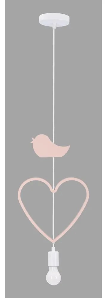 Fehér-rózsaszín gyerek lámpa fém búrával Single – Candellux Lighting