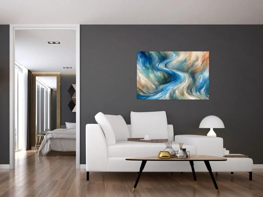 Kép - Absztrakt áramlat (90x60 cm)