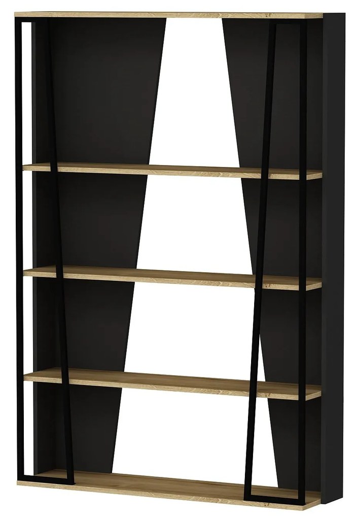 Regál Nidupe 1 (zafír tölgy + antracit + fekete) . Akció -20%. 1093059