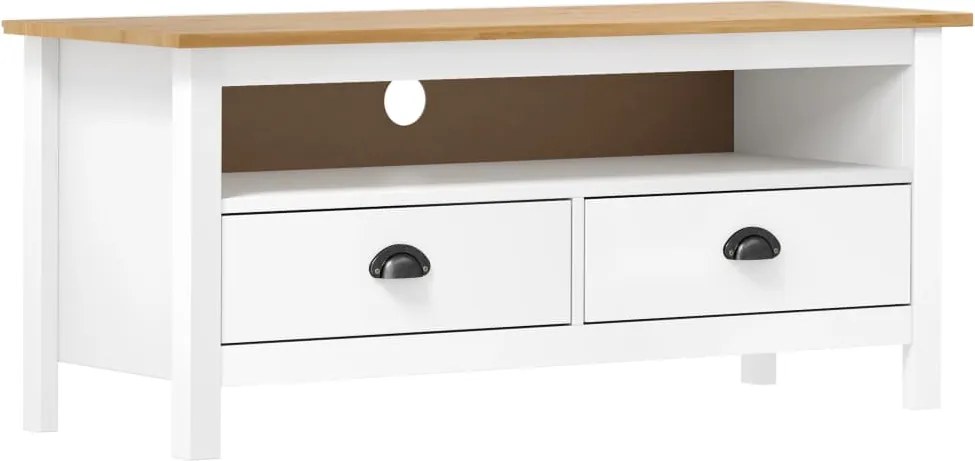 vidaXL Hill fehér tömör fenyőfa TV-szekrény 110 x 40 x 47 cm