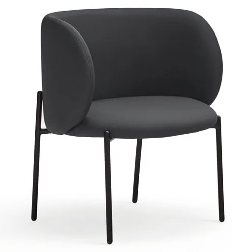 Fekete műbőr fotel Mogi - Teulat