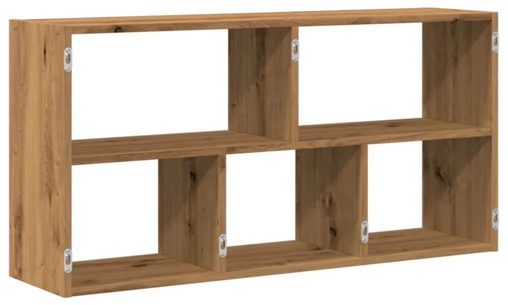 kézműves tölgy színű szerelt fa fali polc 100 x 25 x 50 cm