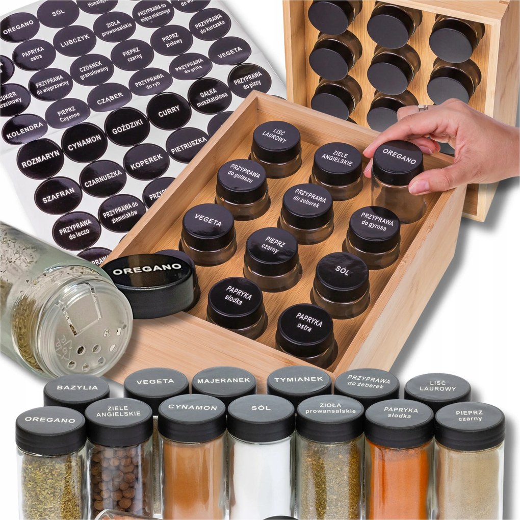 Fűszertartó Rendező Fűszertartó Befőttesüveg Készlet 12db-os