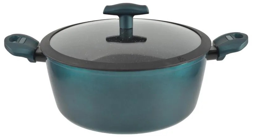 RCK Sea Line tapadásmentes alumínium lábas üvegfedővel 28cm, 6,1L, indukciós 15352