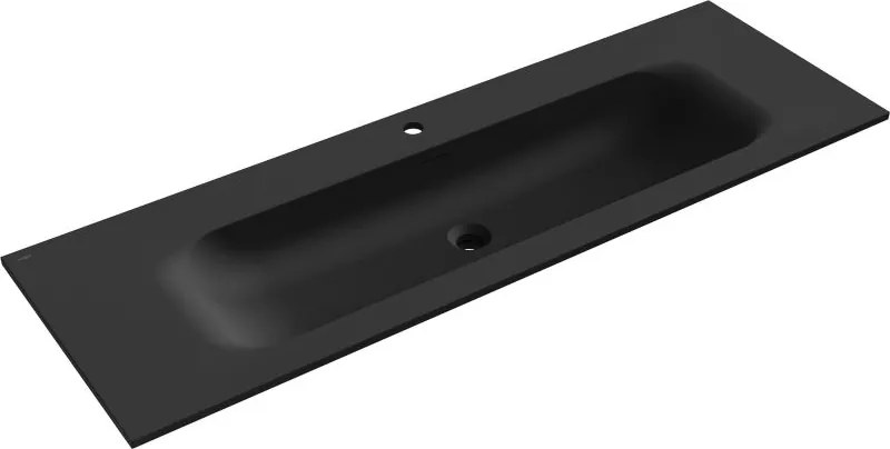 Mexen Vela munkalapba süllyesztett mosdókagyló 141 x 46,5 cm, fekete matt - 25231471