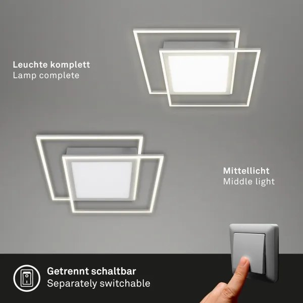 Brilo - LED mennyezeti lámpa 2xLED/16W/230V + LED/19W 51,5x51,5 cm matt króm