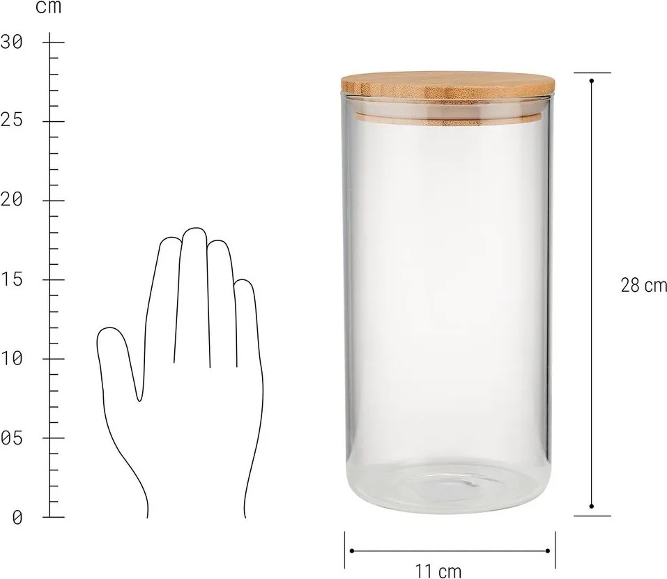 WOODLOCK üveg tároló, 2300 ml
