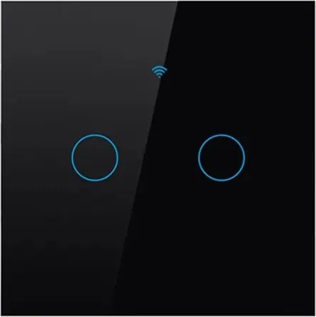 Érintőkapcsoló WiFi fénykapcsoló Fekete Dupla
