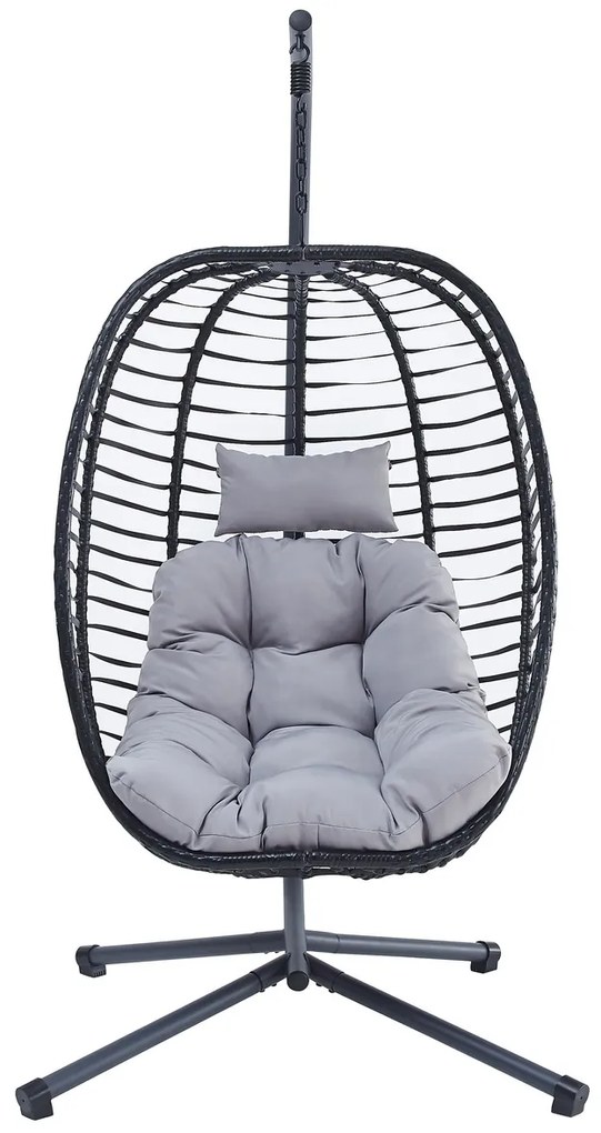 Autronic Függőszék, fém, polirattan, szürke, AZ-V1289 SzÜRKE