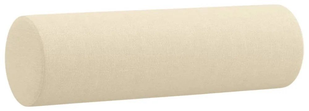 2 személyes krémszínű szövet kanapé díszpárnákkal 140 cm