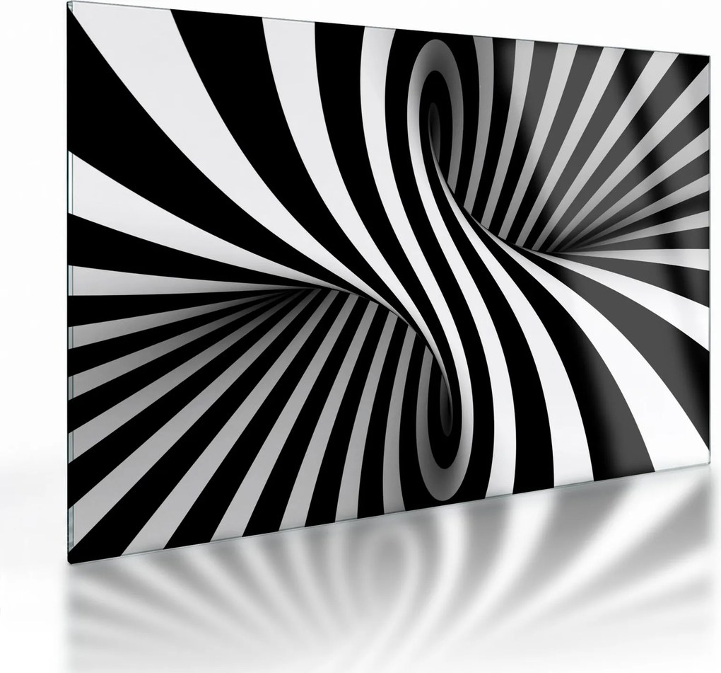 Absztrakt kép zebra csíkokkal (üvegen) (70x50 cm)