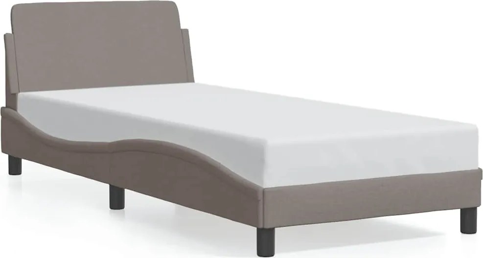 vidaXL tópszínű szövet ágykeret fejtámlával Dover 90x200 cm